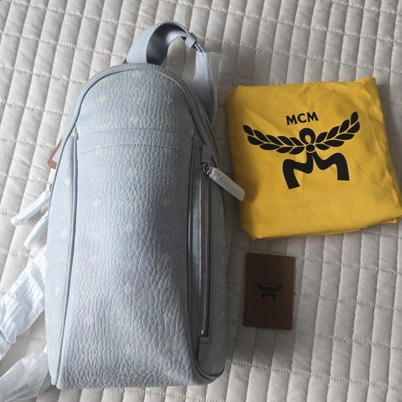 MCM NWT Visetos monogram sling Backpack - Picture 11 of 14